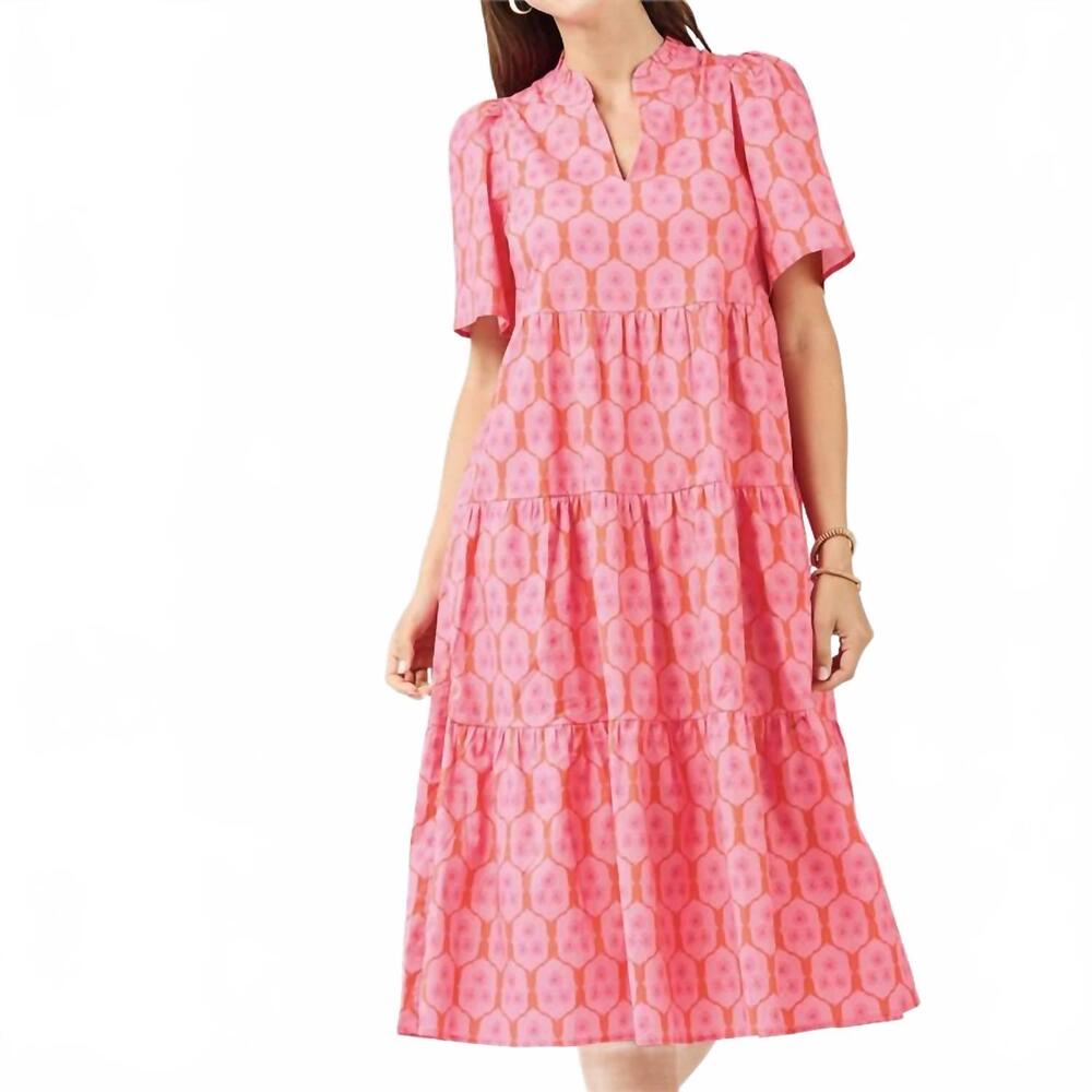 NEW MARY SQUARE ivy rosette charm dress in pink